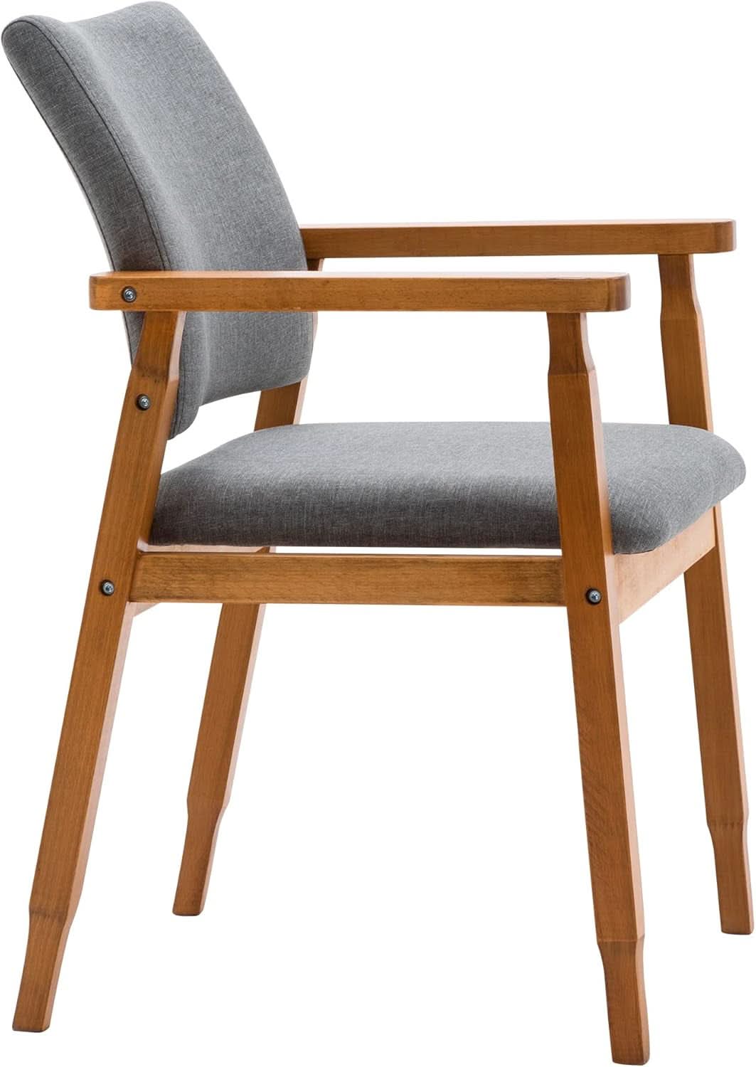 Mid Century Modern Walnut Dining Chairs Set Of 2 Wood Arms
