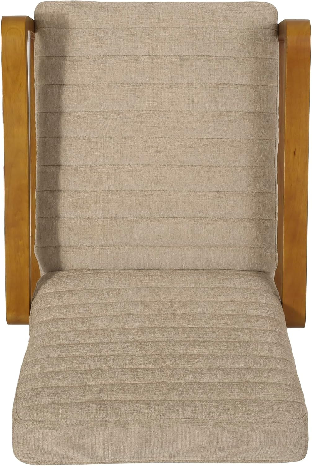 Mid Century Push Back Recliner Chair Sand Upholstered