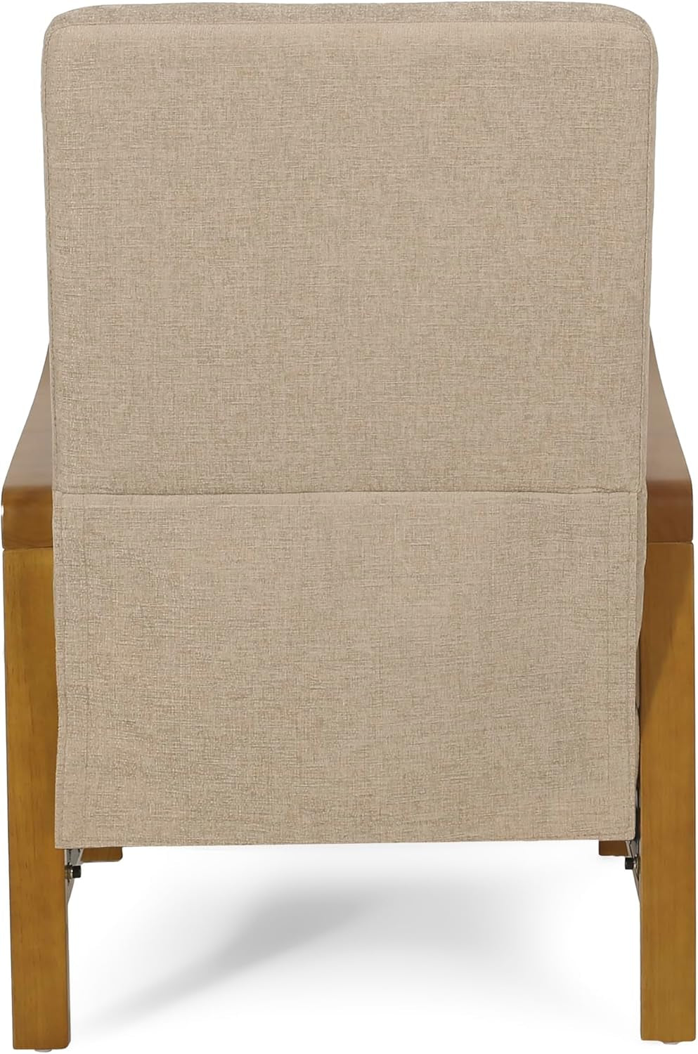 Mid Century Push Back Recliner Chair Sand Upholstered