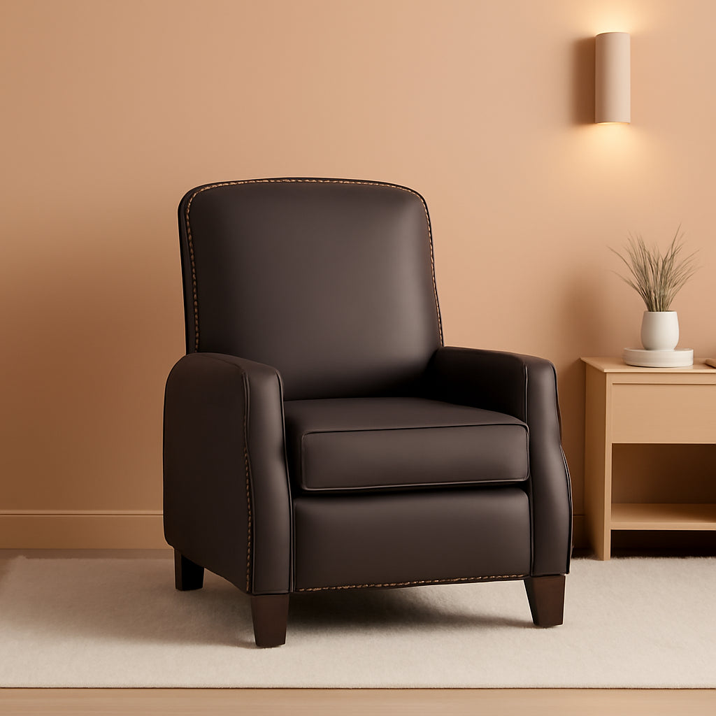 Mid Century Recliner Chair In Saddle Brown Adjustable