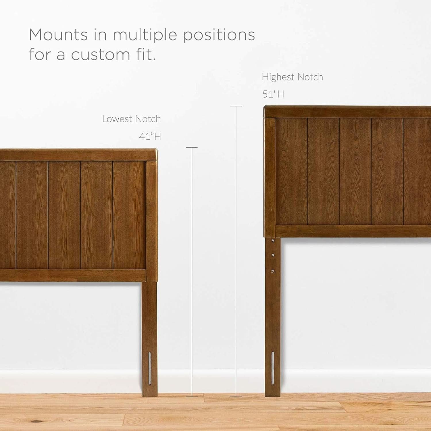 Mid-Century Walnut King Headboard With Contemporary Design