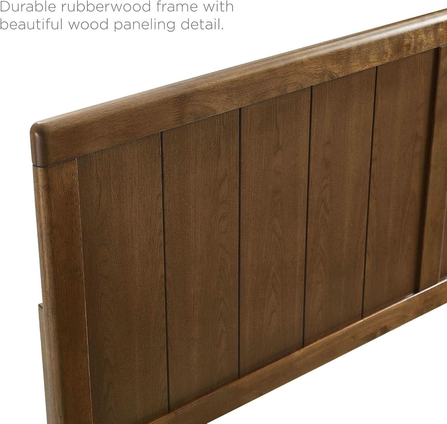 Mid-Century Walnut King Headboard With Contemporary Design