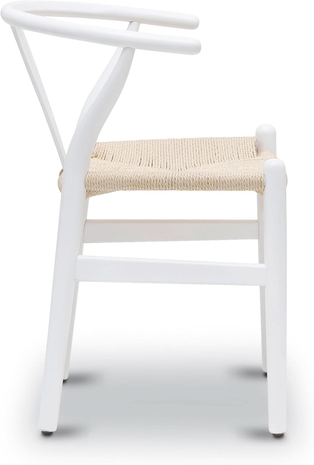 Mid Century White Weave Dining Chair For Dining Room