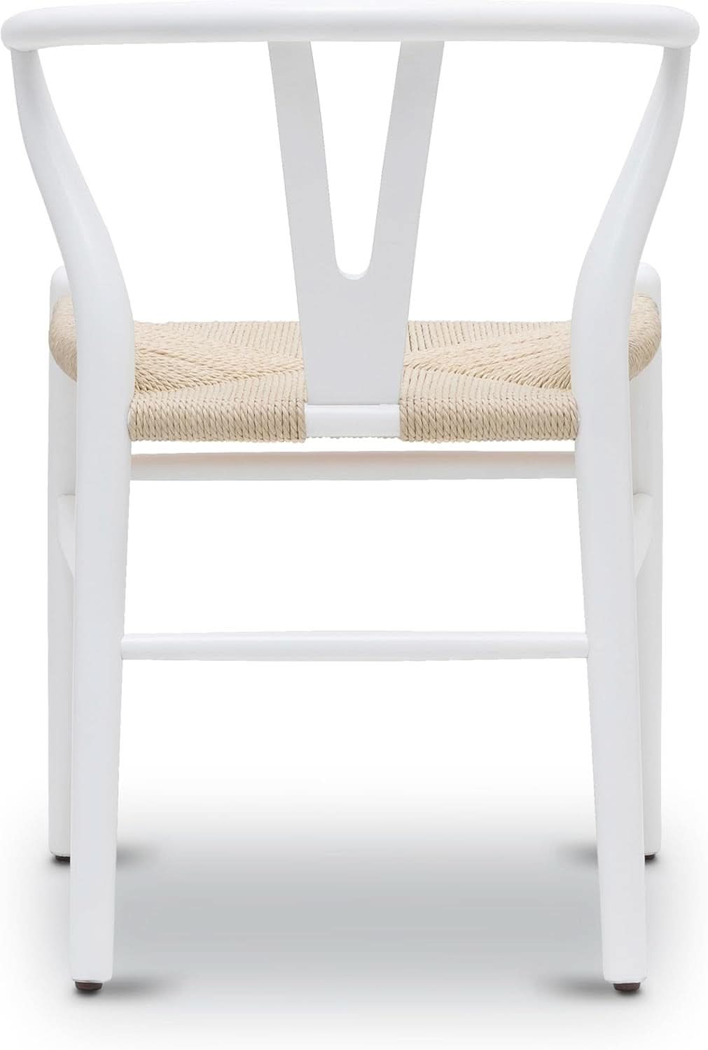 Mid Century White Weave Dining Chair For Dining Room