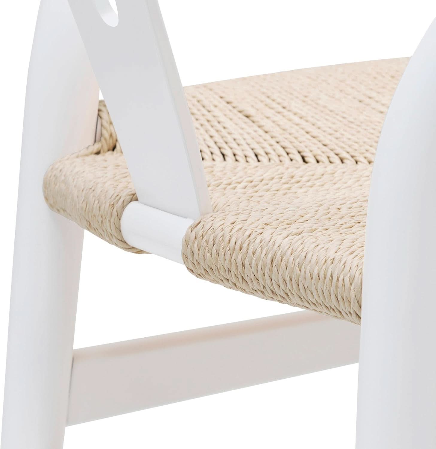 Mid Century White Weave Dining Chair For Dining Room
