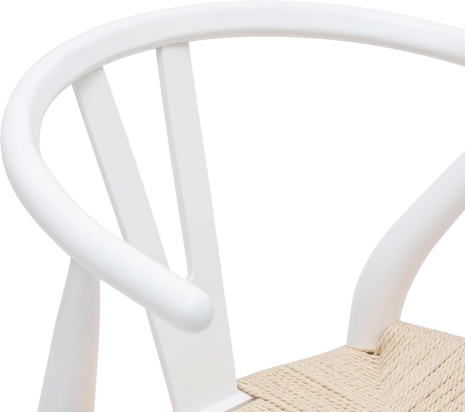 Mid Century White Weave Dining Chair For Dining Room