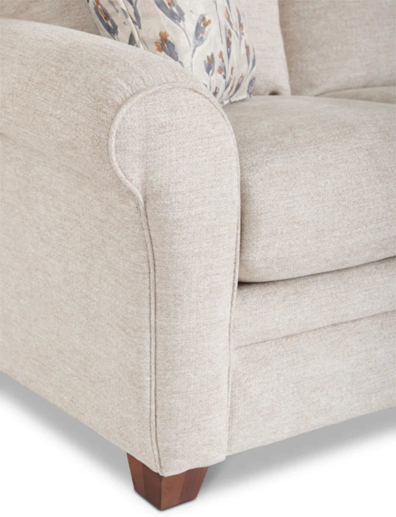 Mid Sized Transitional Sofa With Flared Arms Durable Frame