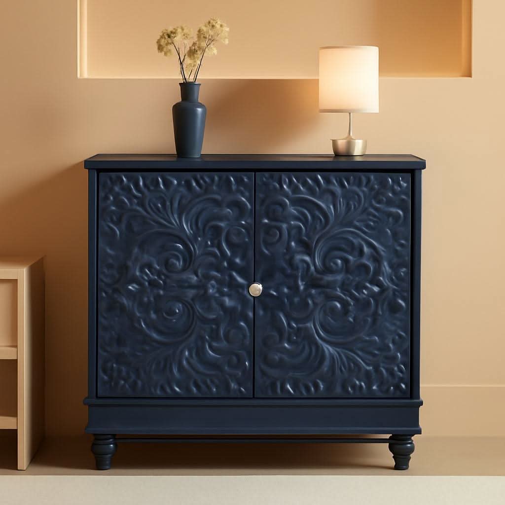 Midnight Blue Luxury Accent Sideboard With 2 Doors