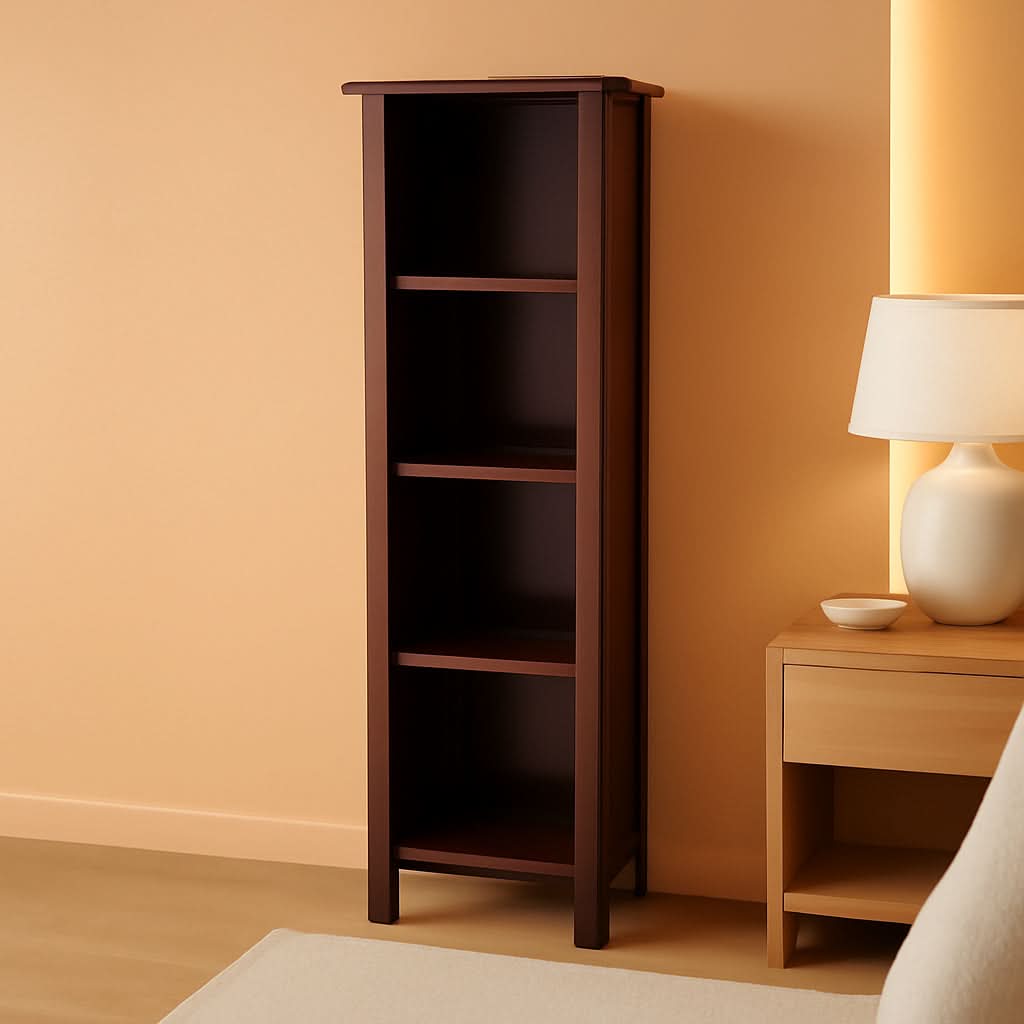 Milan Five Tier Storage Shelf Bookcase In Antique Walnut