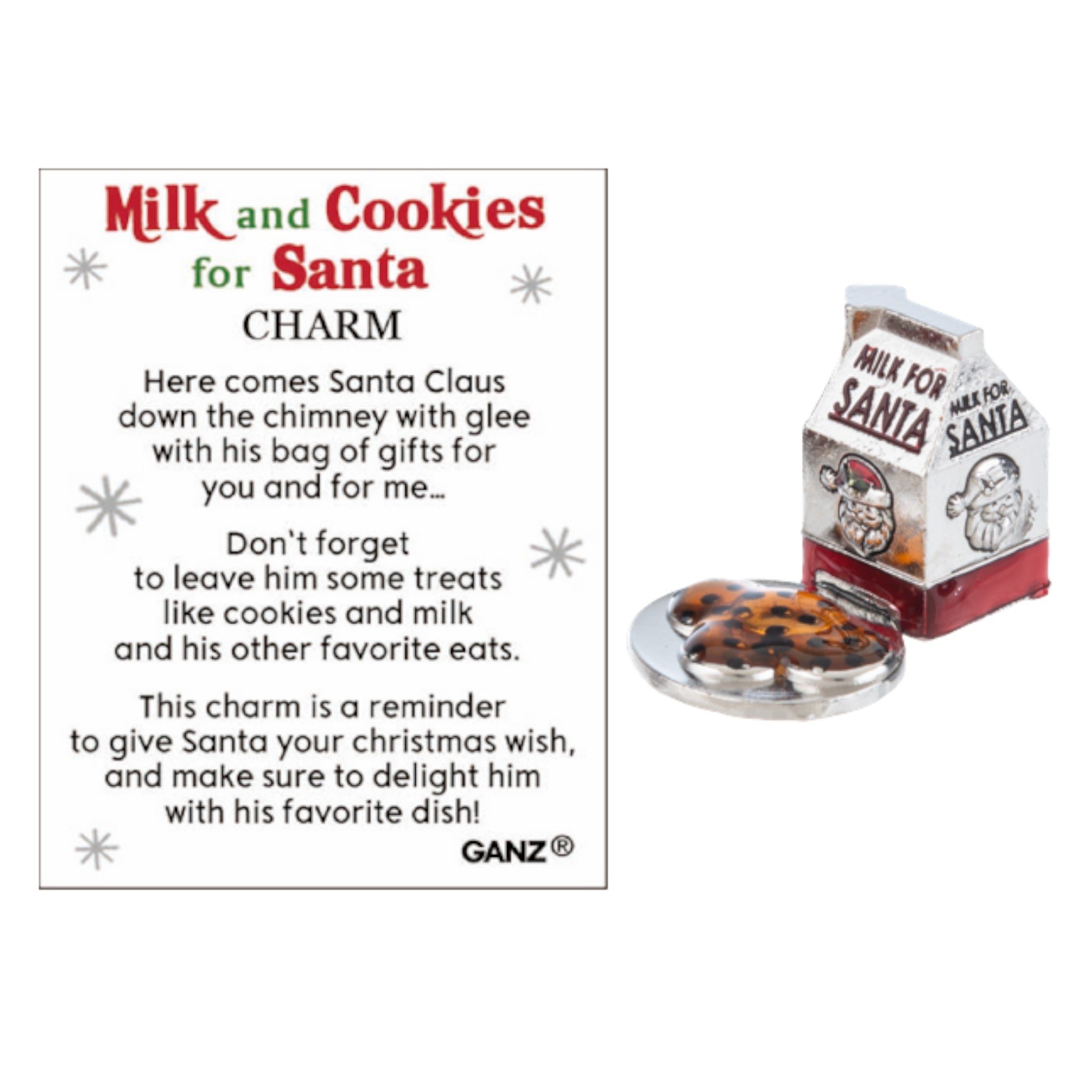Milk and Cookies for Santa Charm