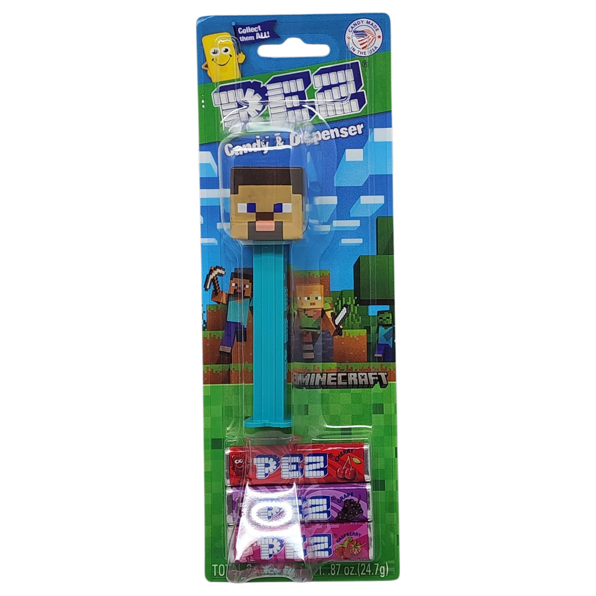 Minecraft PEZ Collection with 3 Candy rolls - Steve