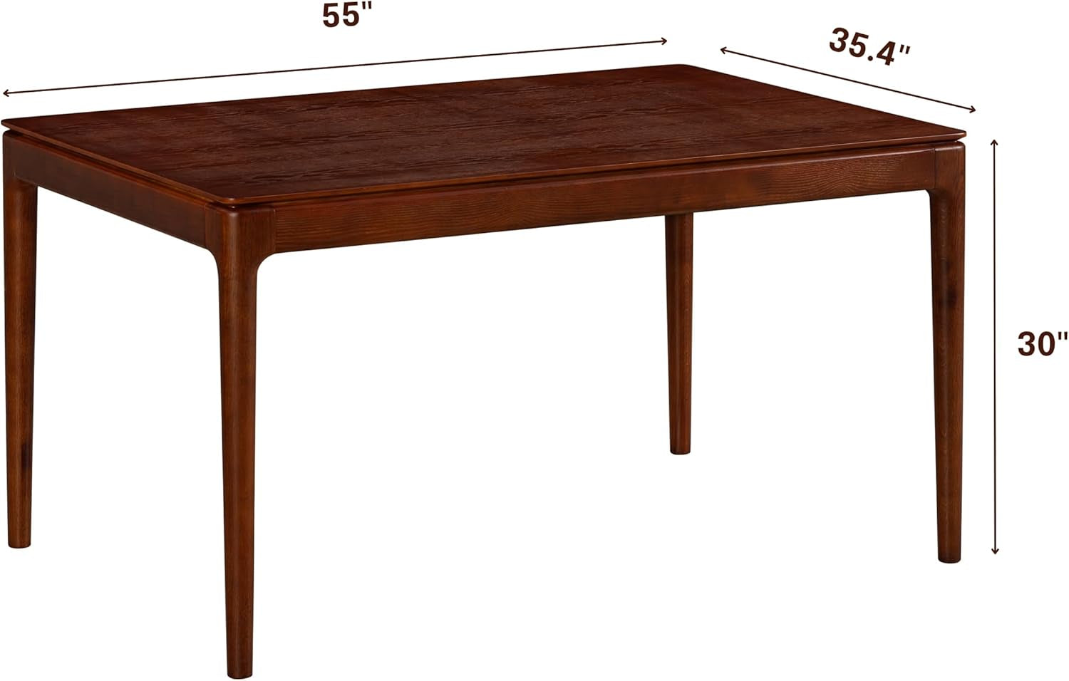 Mingle 55 Inch Rectangular Dinner Table Dark Walnut