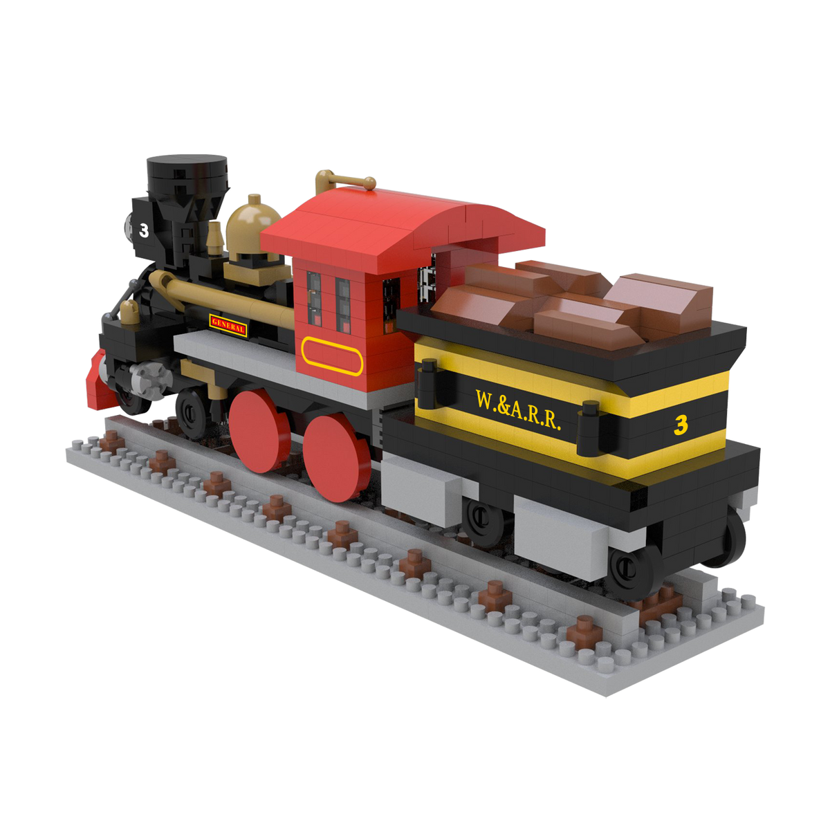 Mini Building Blocks - 4-4-0 Steam Locomotive