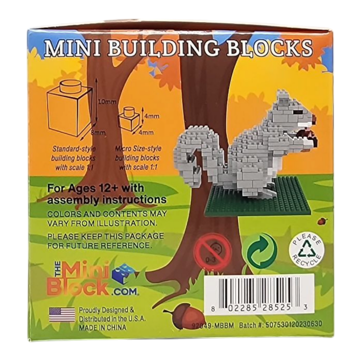Blocky Squirrel Mini Building Blocks - Gray Squirrel
