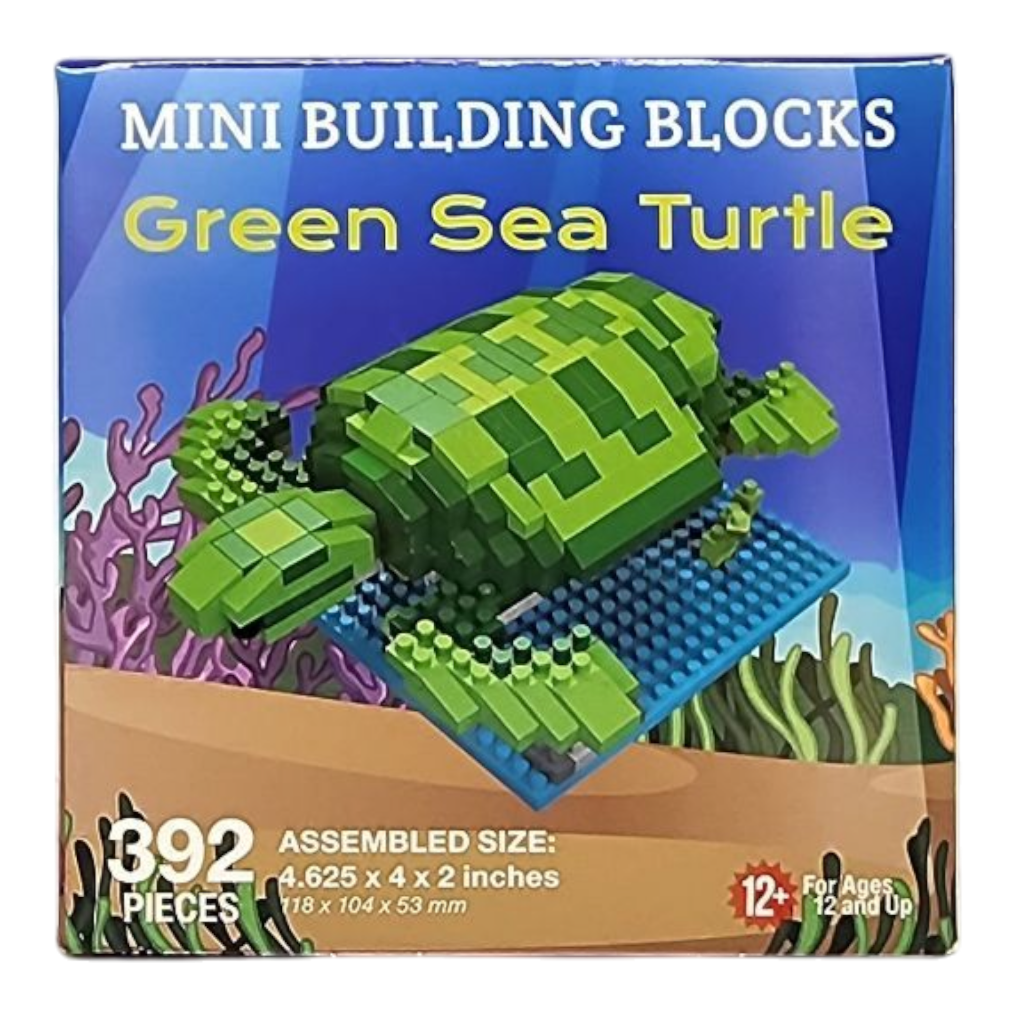 Turtle Blocks Guide Mini Building Blocks - Green Sea Turtle