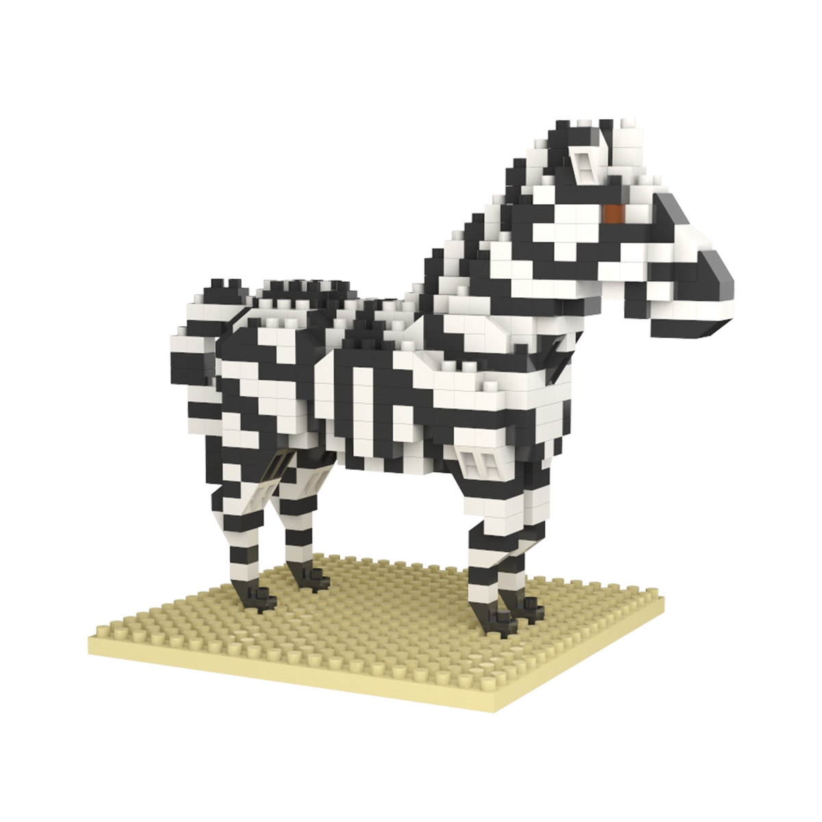 Zebra Model Using Building Blocks Mini Building Blocks - Zebra