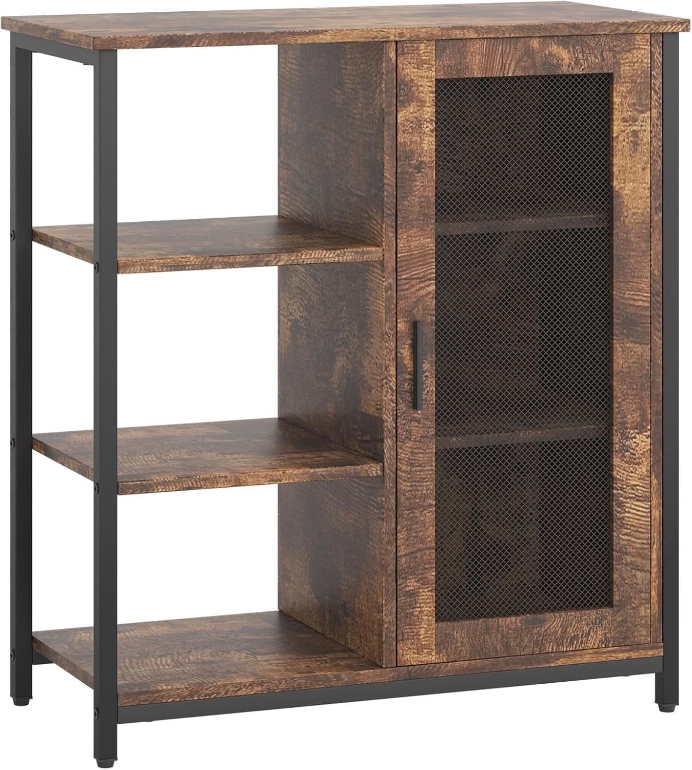 Mini Coffee Bar Cabinet 27.5 Inch Brown Finish Storage Unit