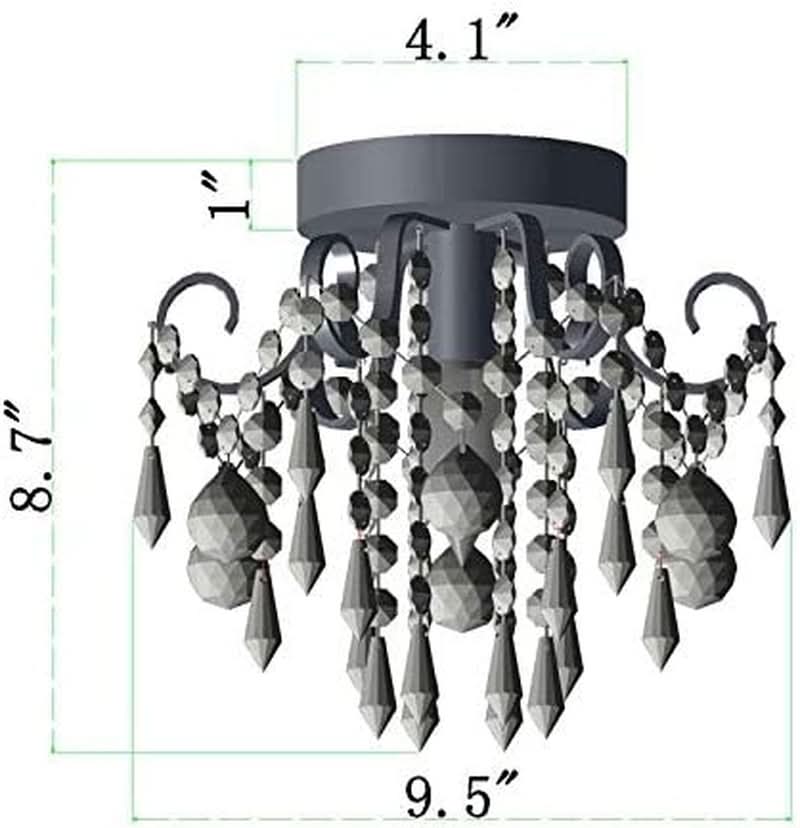 Mini Crystal Chandelier Flush Mount Gold Ceiling Light