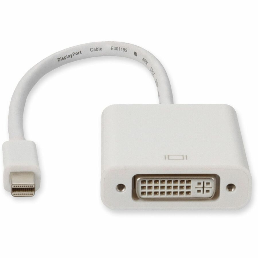 Mini-DisplayPort 1.1 Male to DVI-I (29 pin) Female White Active Adapter For Resolution Up to 1920x1200 (WUXGA) MDP2DVIA