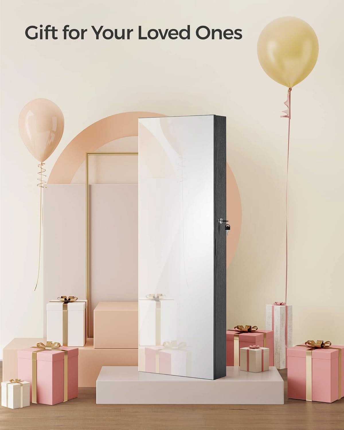 Mirror Jewelry Cabinet Armoire Wall Mounted Lockable