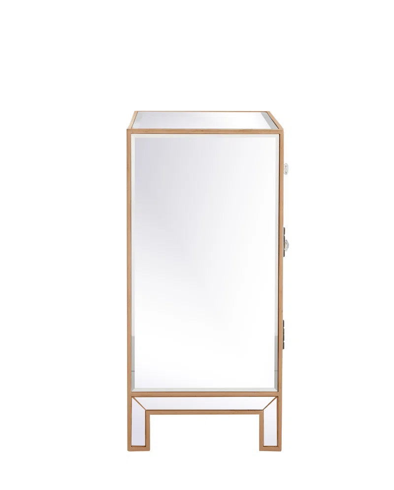 Mirrored Accent Cabinet Two-Door With Adjustable Shelves