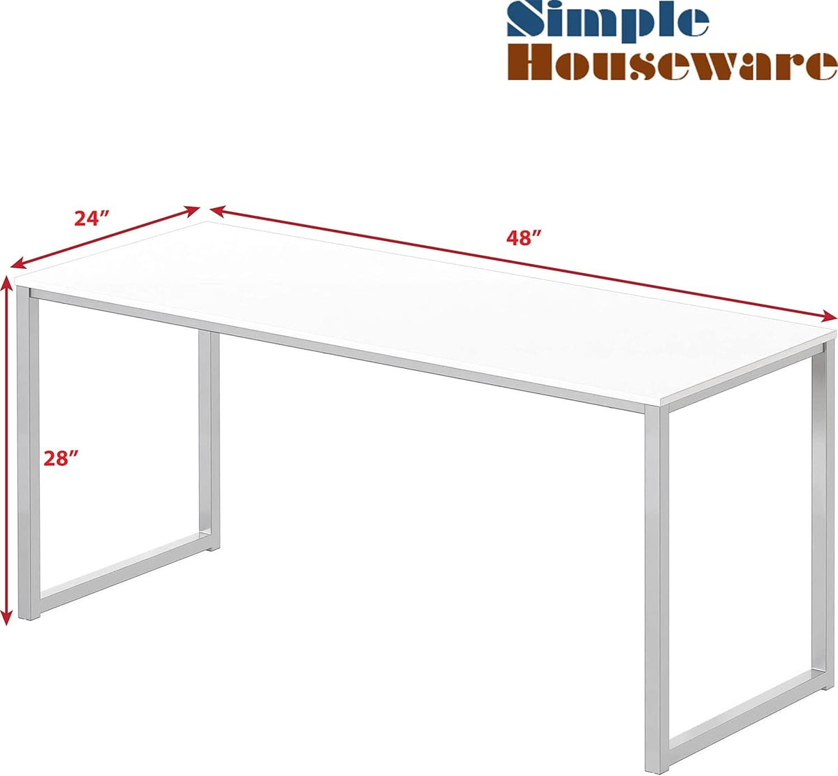 Mission Style 48 Inch White Computer Desk Home Office