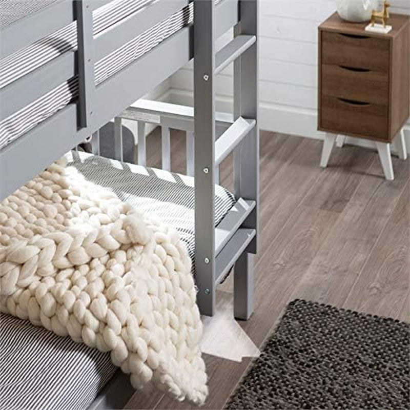 Mission Style Twin Over Twin Bunk Bed Grey Solid Wood