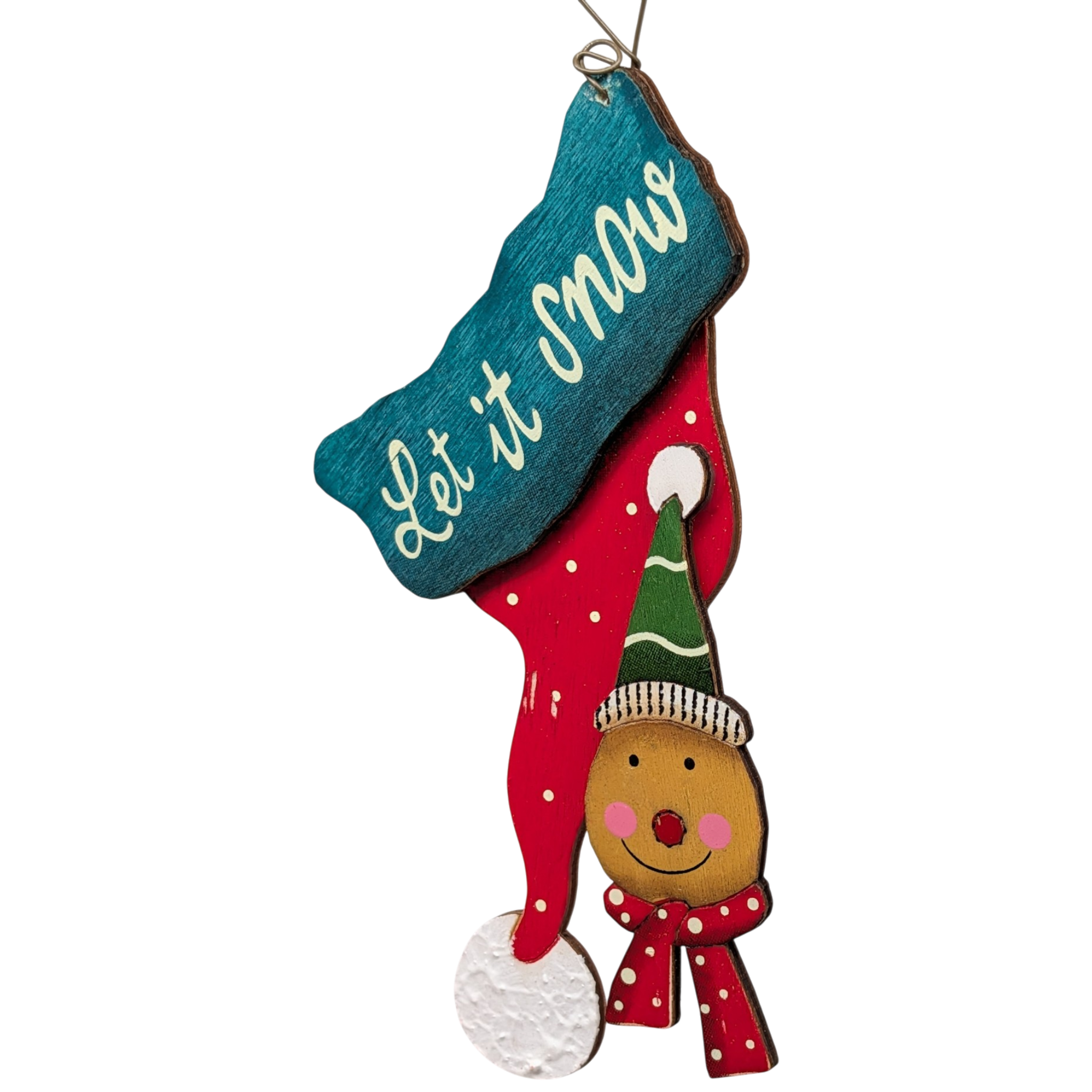 Mistletoe Magic: "Let it Snow" Gingerbread Charm Ornament