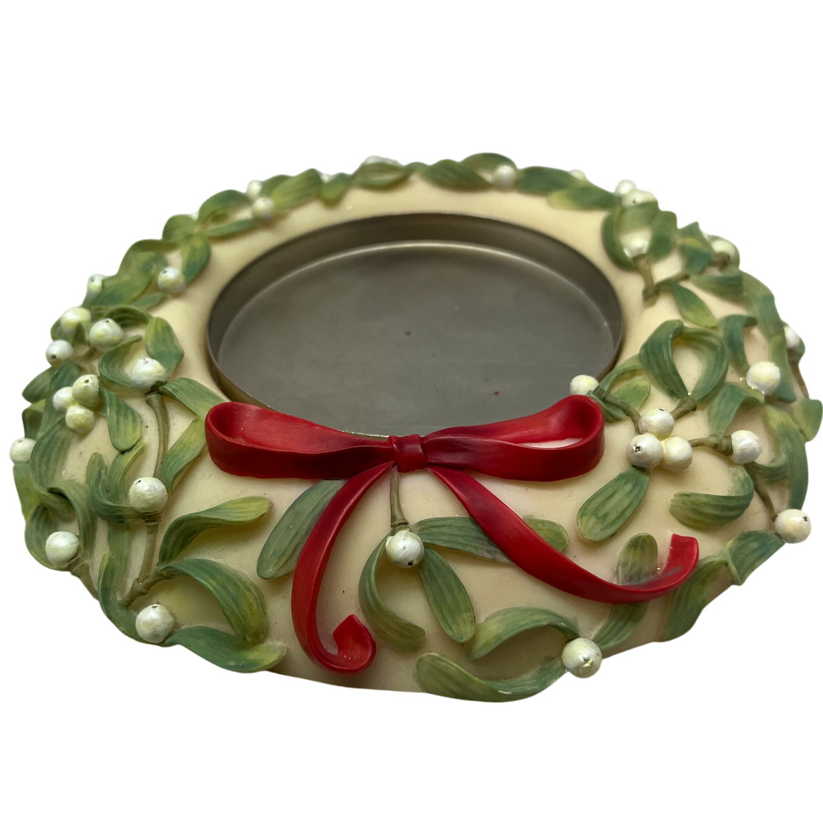 Mistletoe Express Mistletoe Pillar Candle Wreath