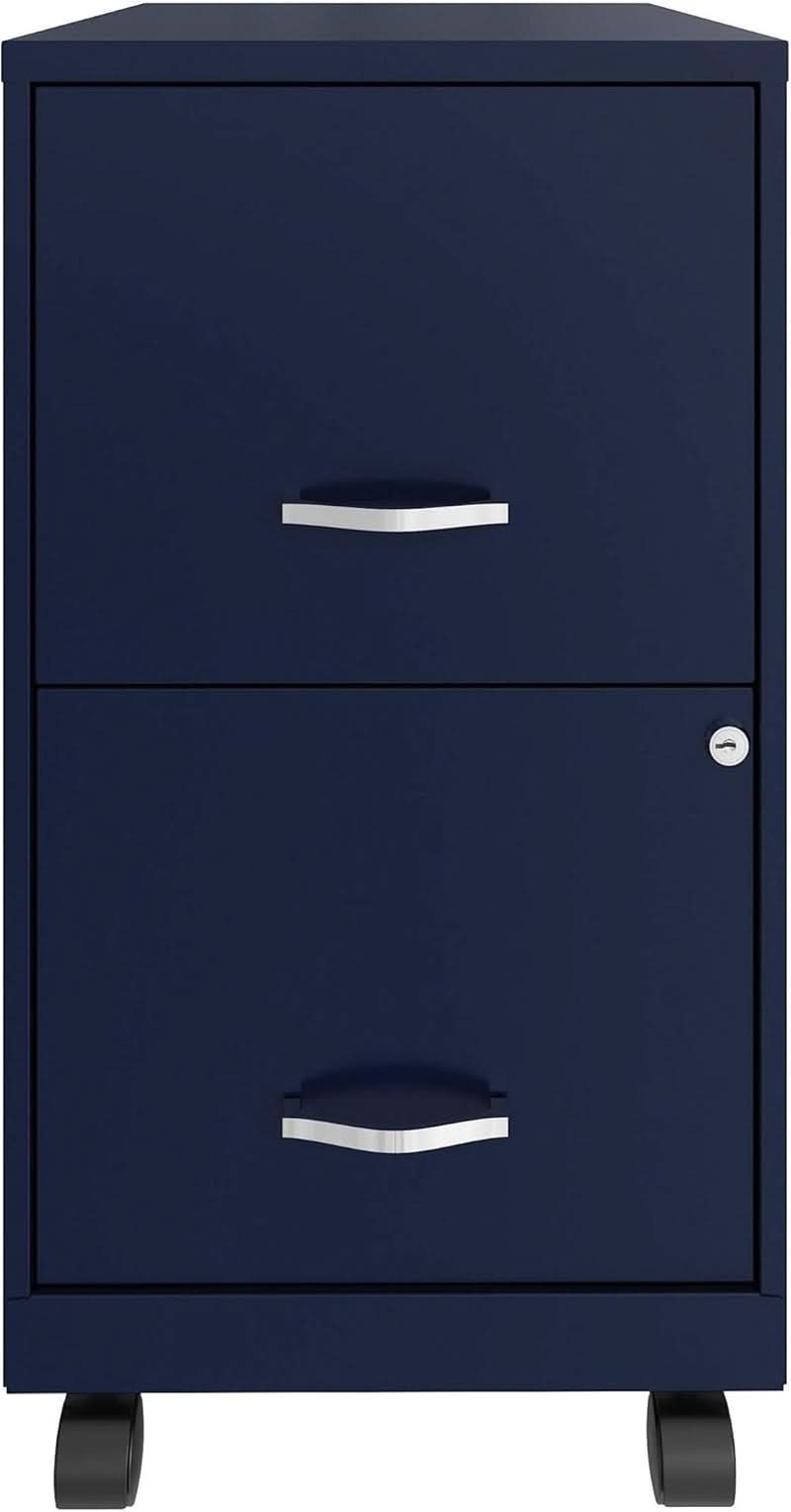 Mobile File Cabinet Navy With Two Locking File Drawers