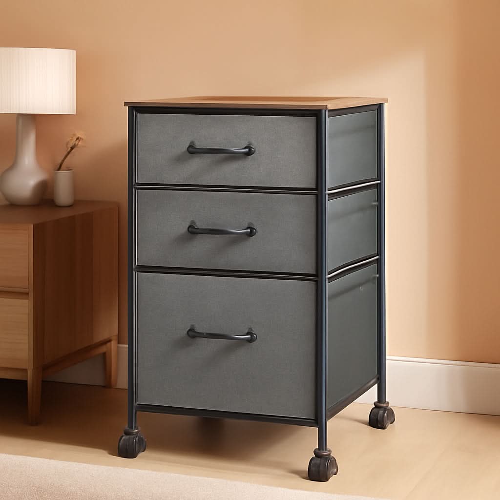 Mobile File Cabinet Rolling Printer Stand With 3 Drawers