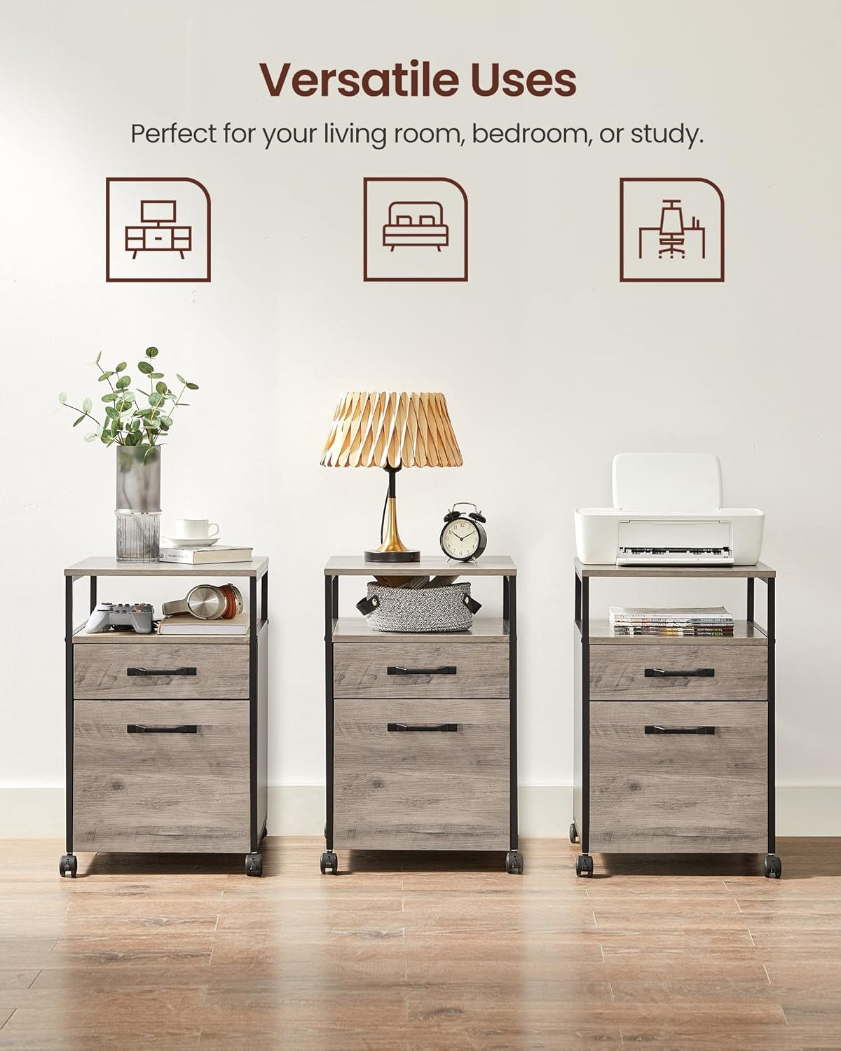 Mobile File Cabinet With Wheels For A4 Letter Size