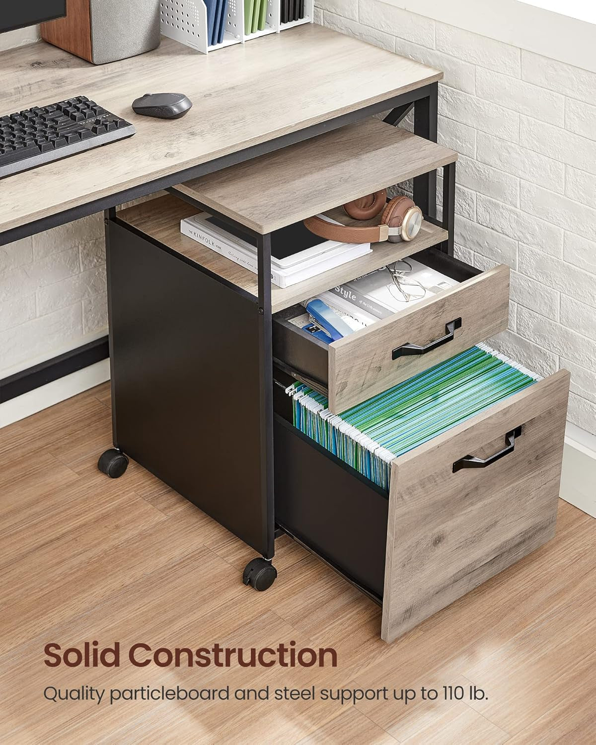 Mobile File Cabinet With Wheels For A4 Letter Size