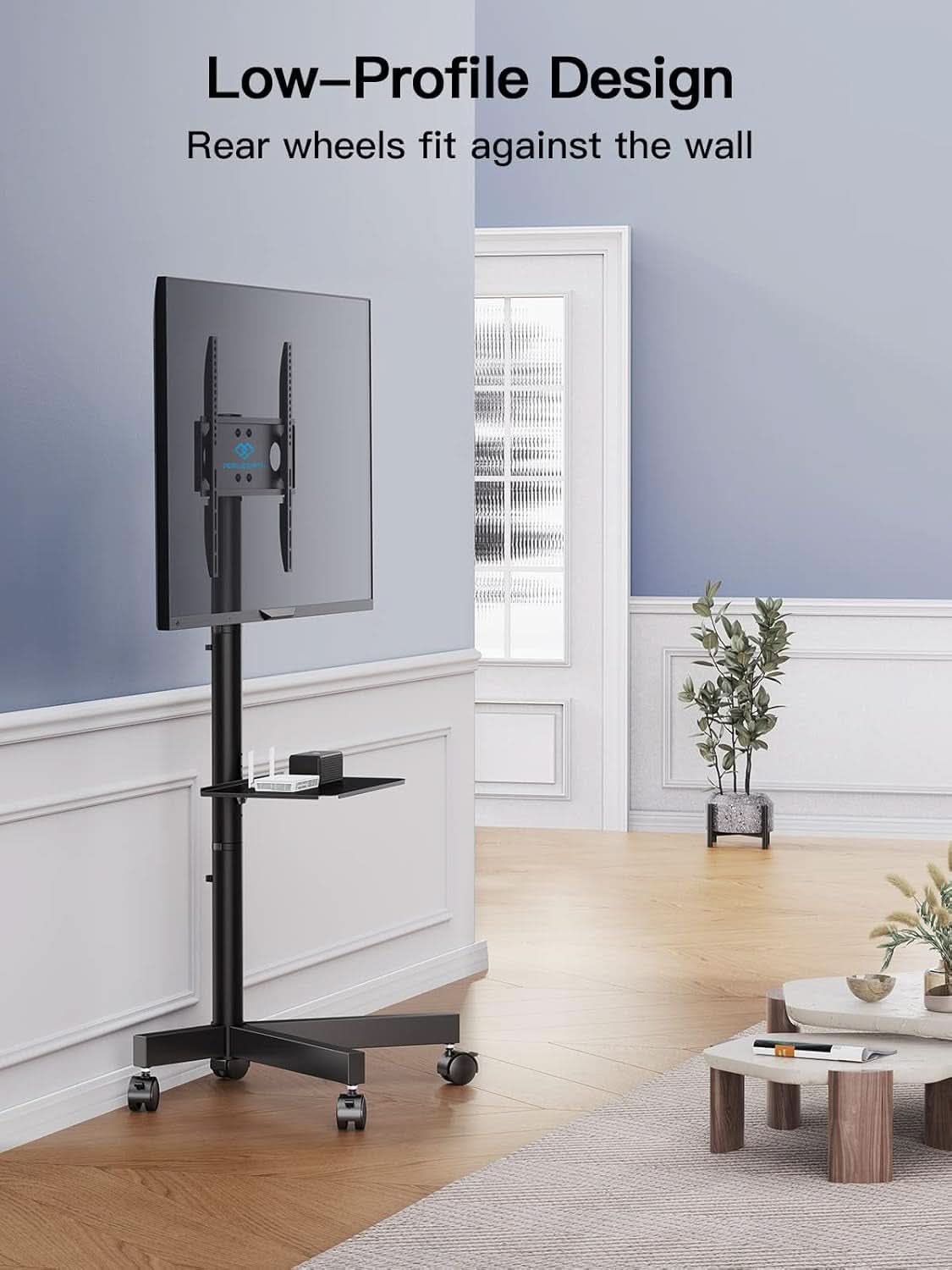 Mobile TV Cart on Wheels for 23 to 60 Inch TVs Height Tray
