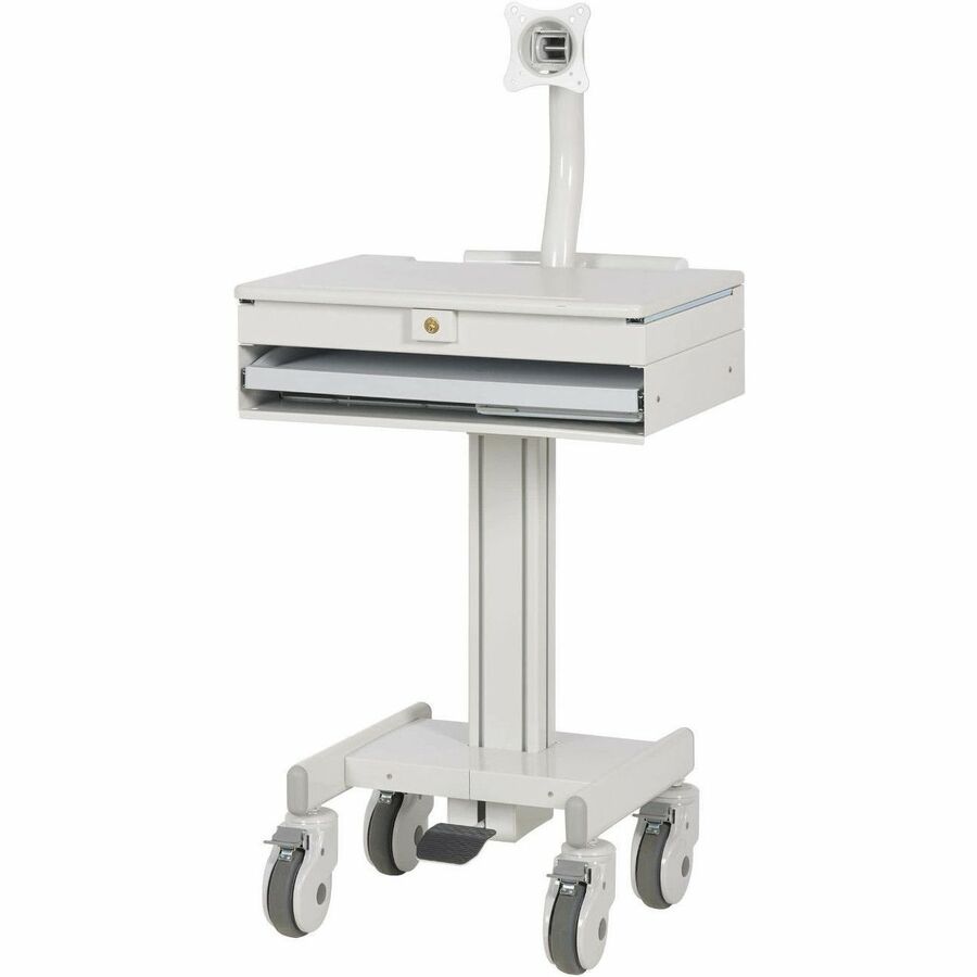 Mobile Workstation - Height Adjustable Monitor Mount with Casters | Tripp Lite WWSS1DWSTAA