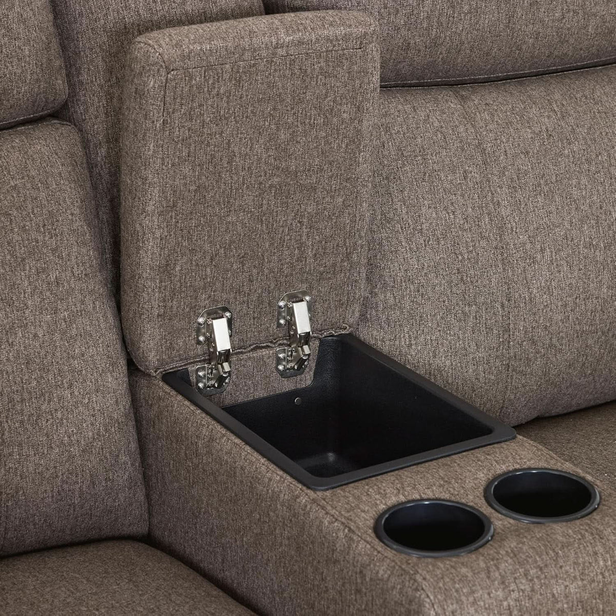 Mocha Power Recliner Loveseat With Massaging For Living Room Comfort