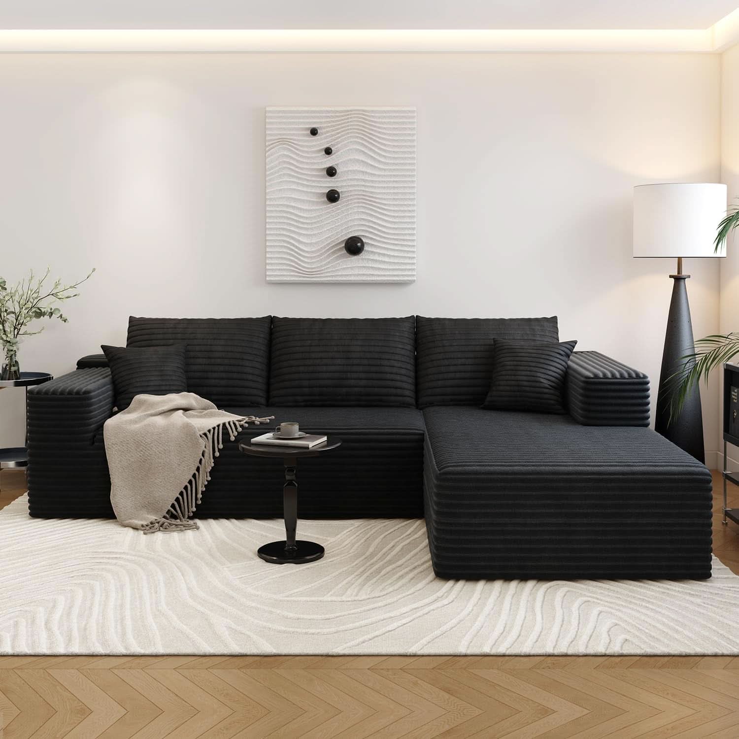 Modern 107.5 Inch Cloud Sectional Sofa With Chaise