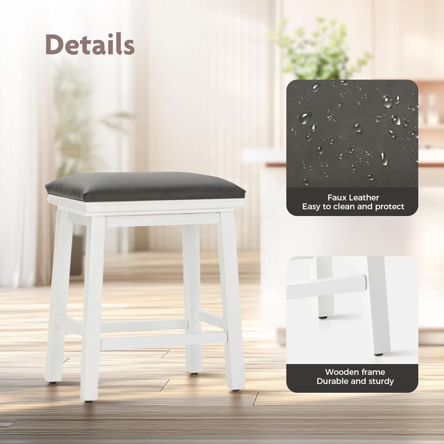 Modern 24 Inch Counter Height Bar Stools Set