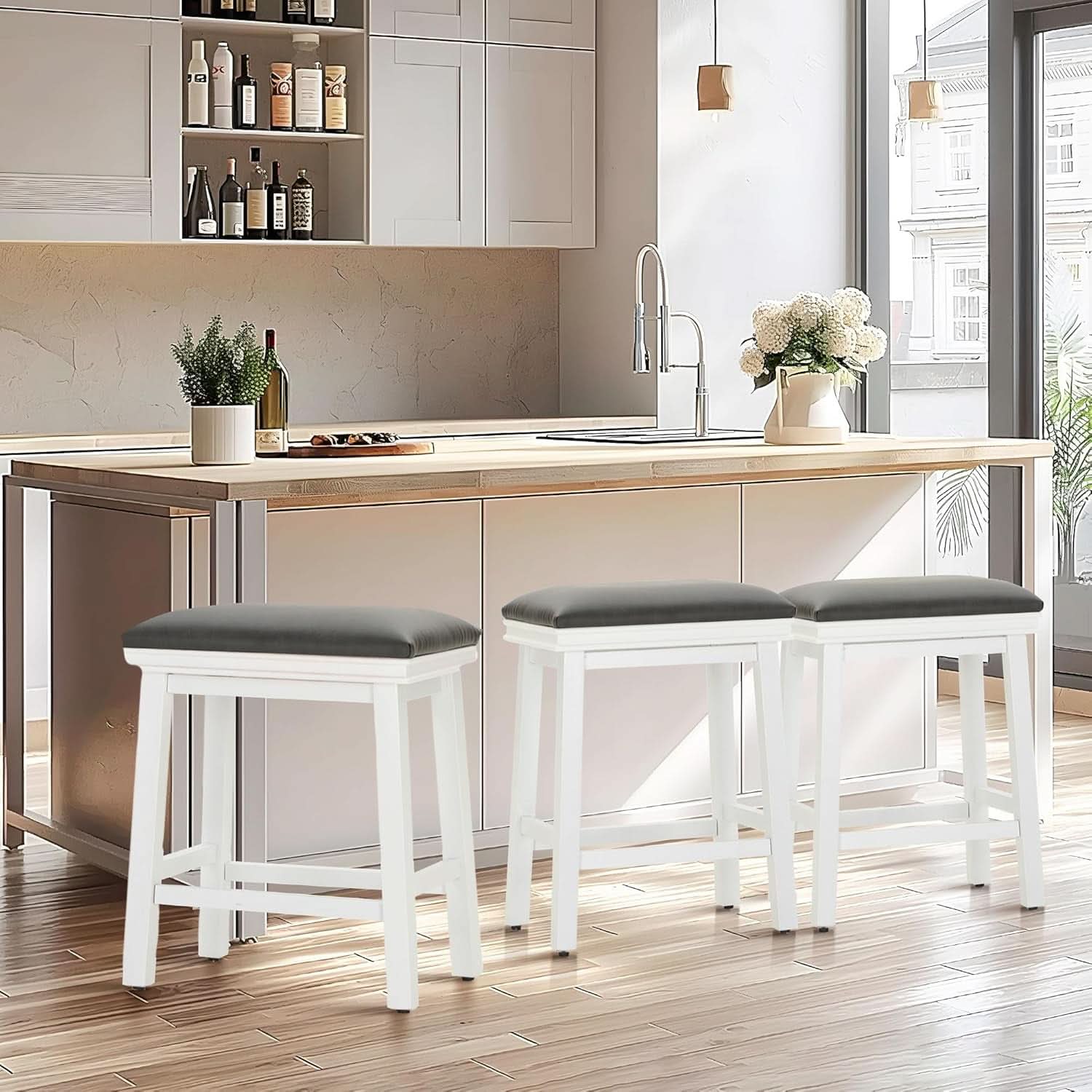Modern 24 Inch Counter Height Bar Stools Set