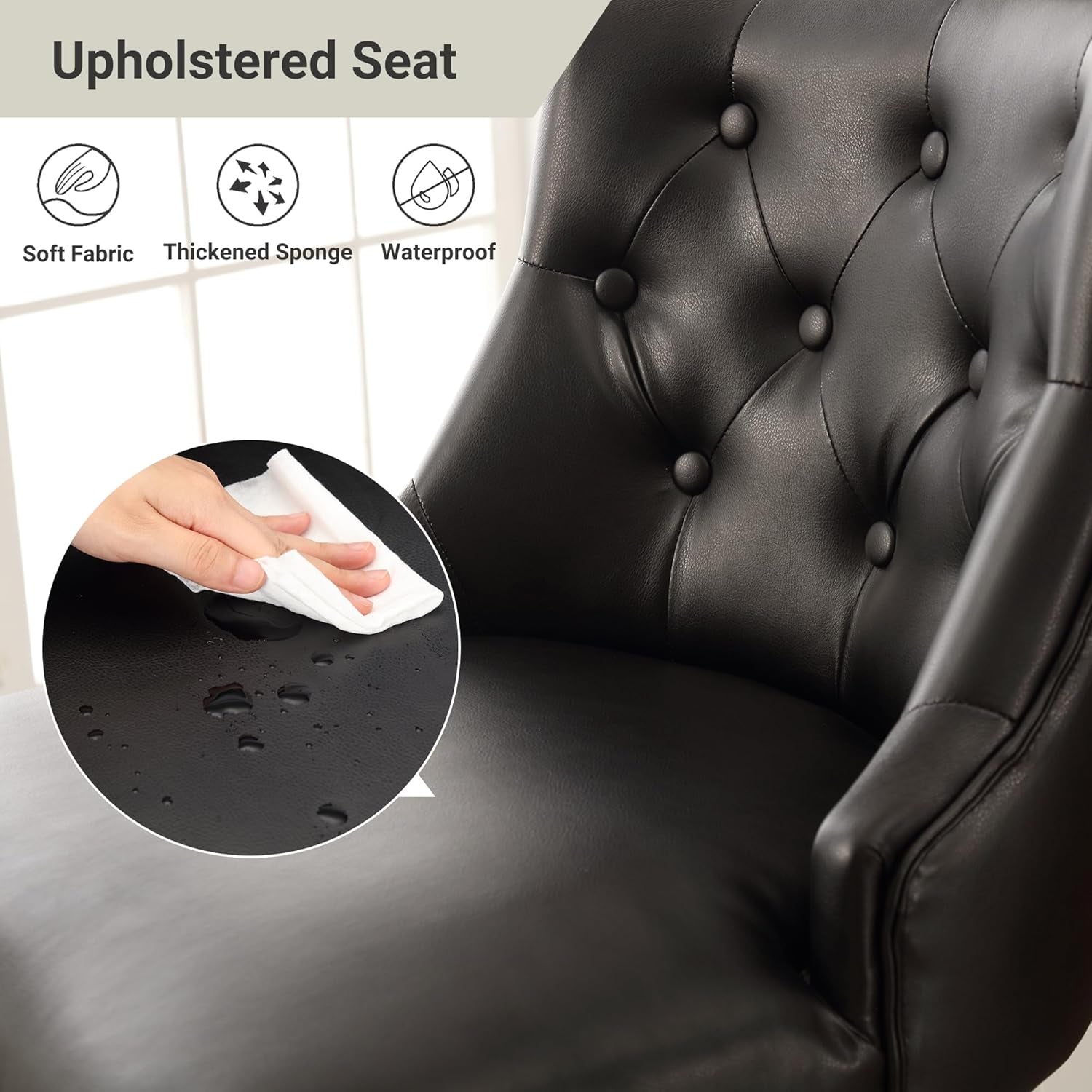 Modern 26 Inch Faux Leather Swivel Bar Stools