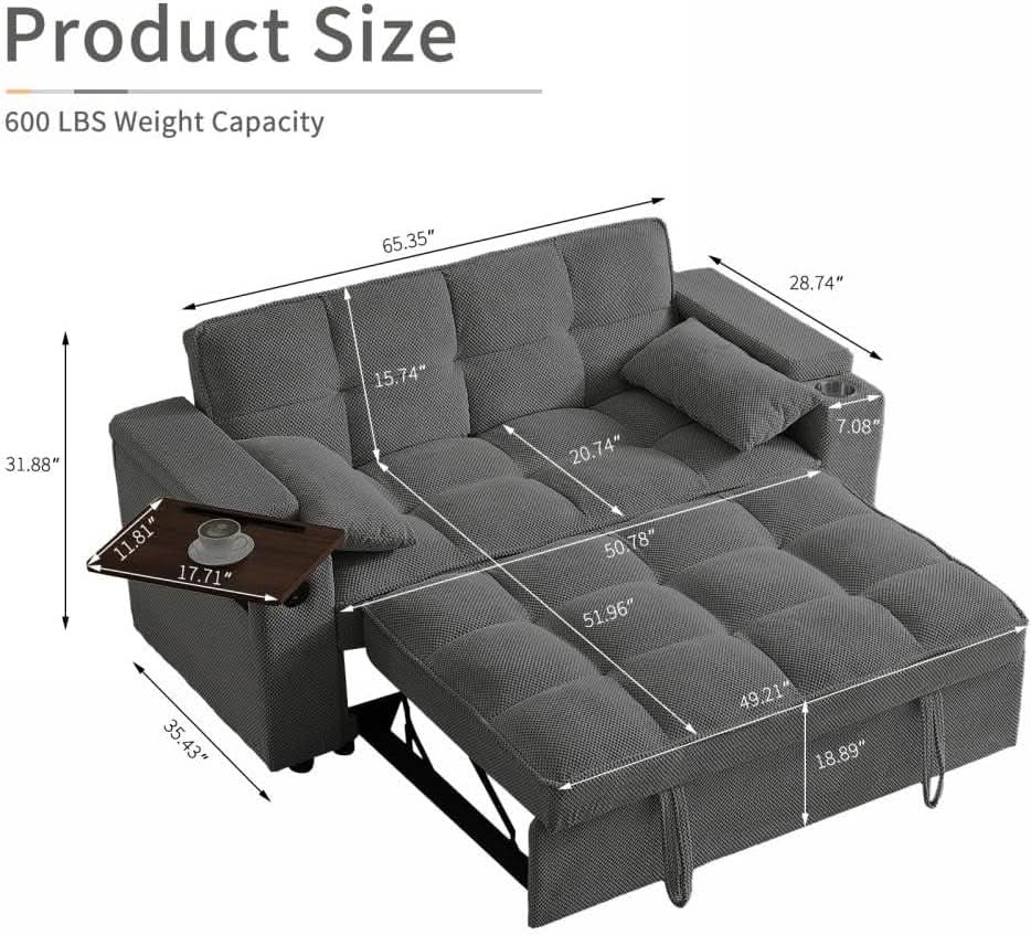 Modern 3 In 1 Folding Sofa Bed With Mattress
