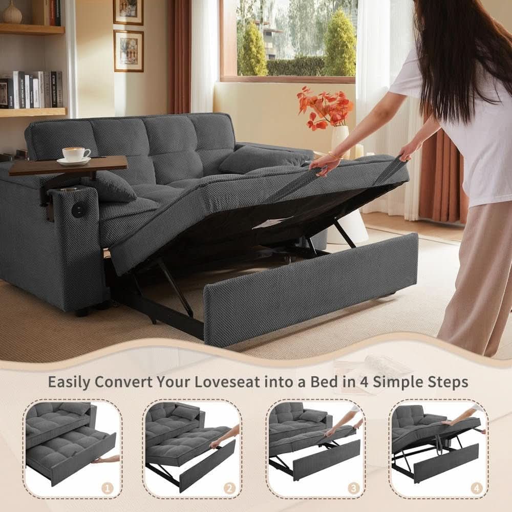 Modern 3 In 1 Folding Sofa Bed With Mattress
