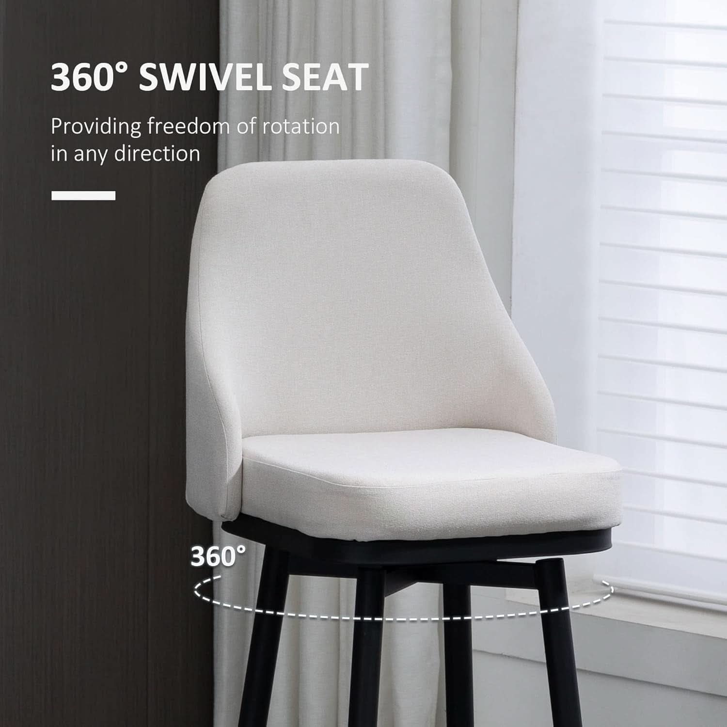 Modern 360 Degree Swivel Bar Stools Set of Two