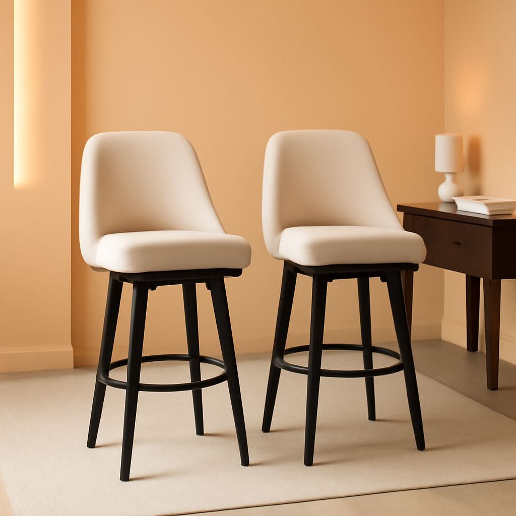 Modern 360 Degree Swivel Bar Stools Set of Two