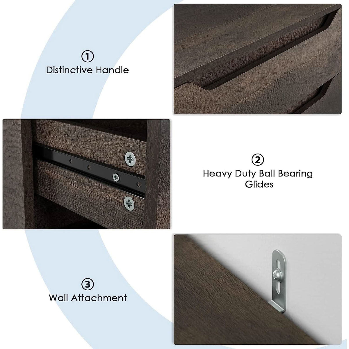 Modern 4 Drawer Dresser Walnut Finish For Bedroom Storage