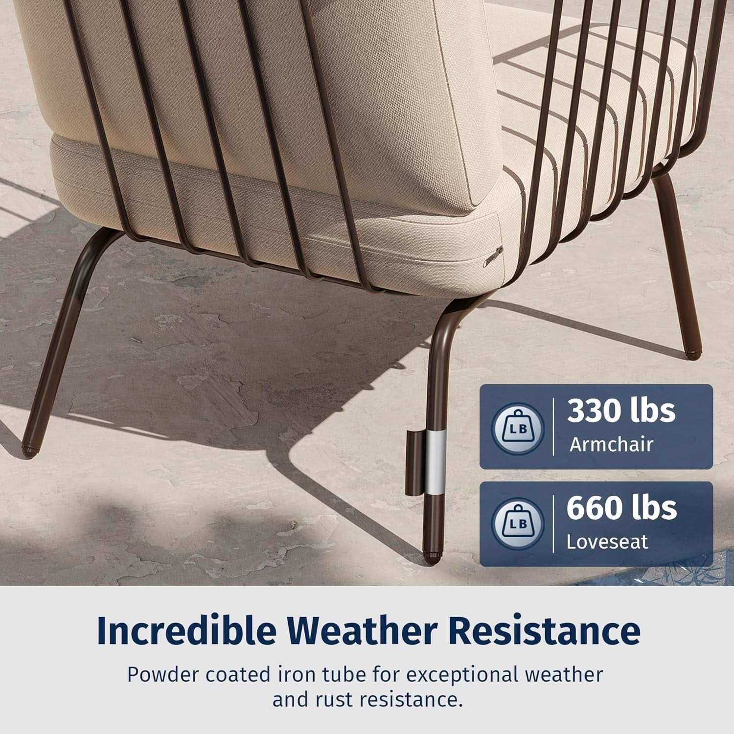 Modern 4-Piece Patio Furniture Set with Thick Cushions