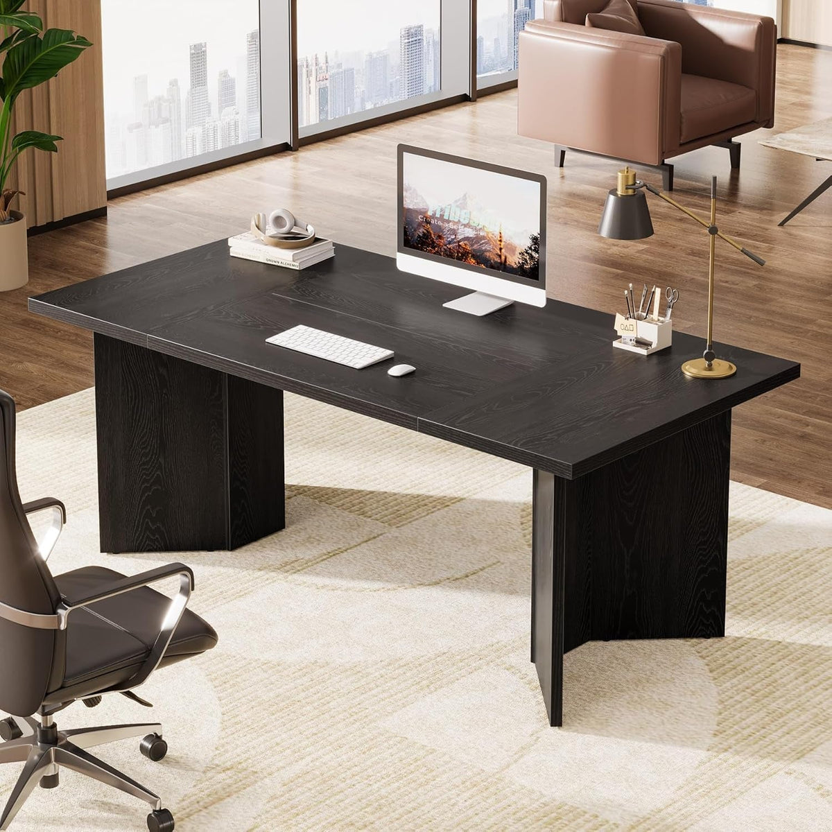 Modern 63 Inch Executive Desk For Home Office
