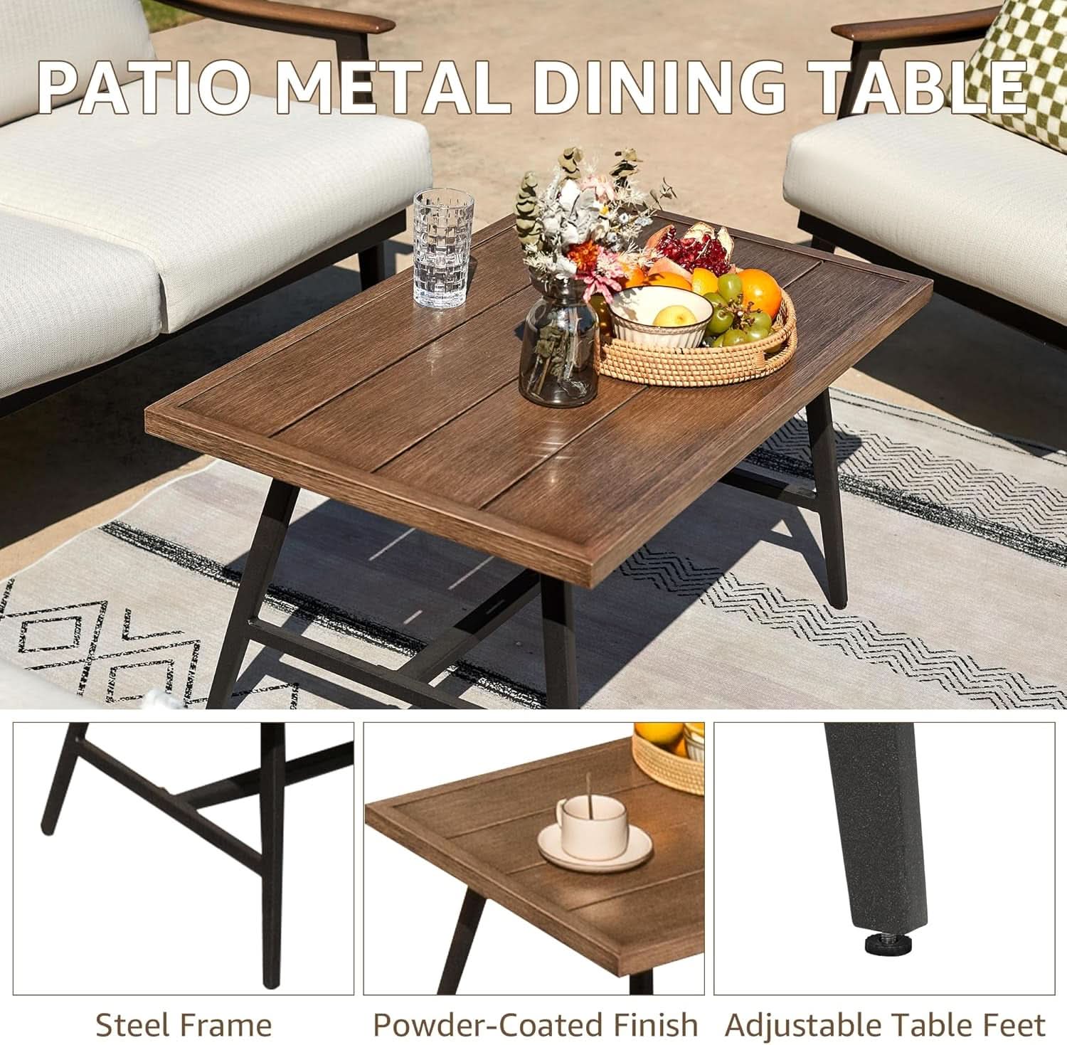Modern 7 Piece Outdoor Patio Furniture Conversation Set
