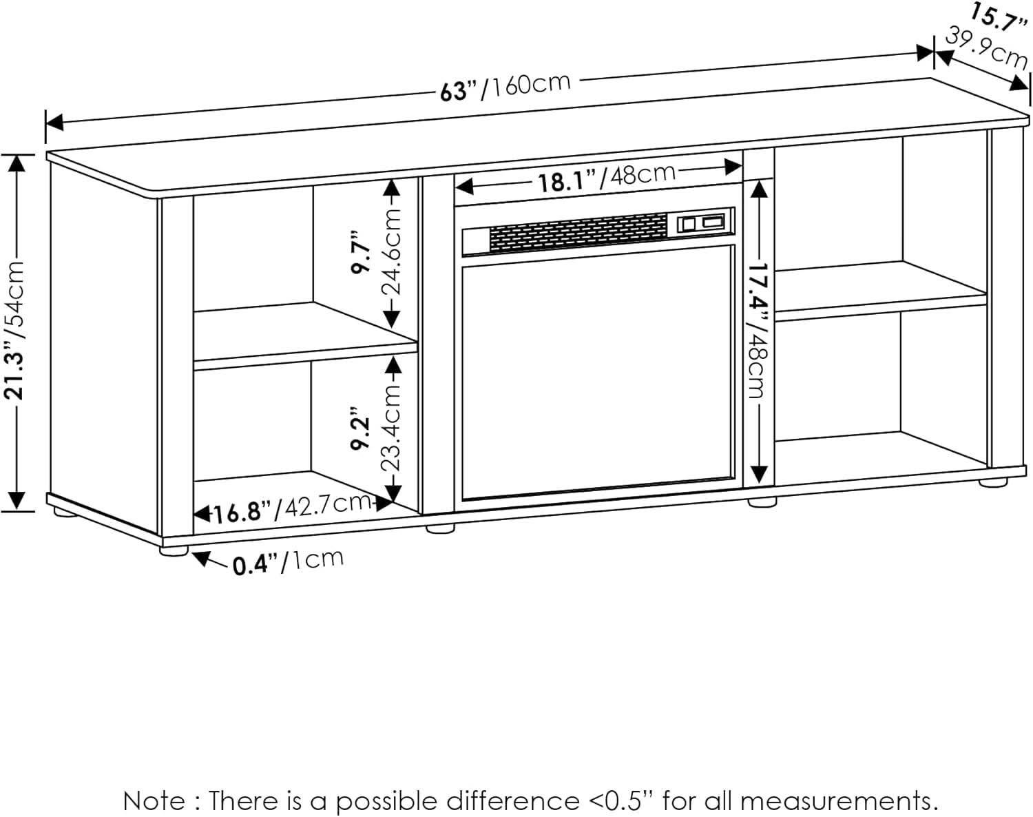 Modern 70 Inch TV Stand With Electric Fireplace