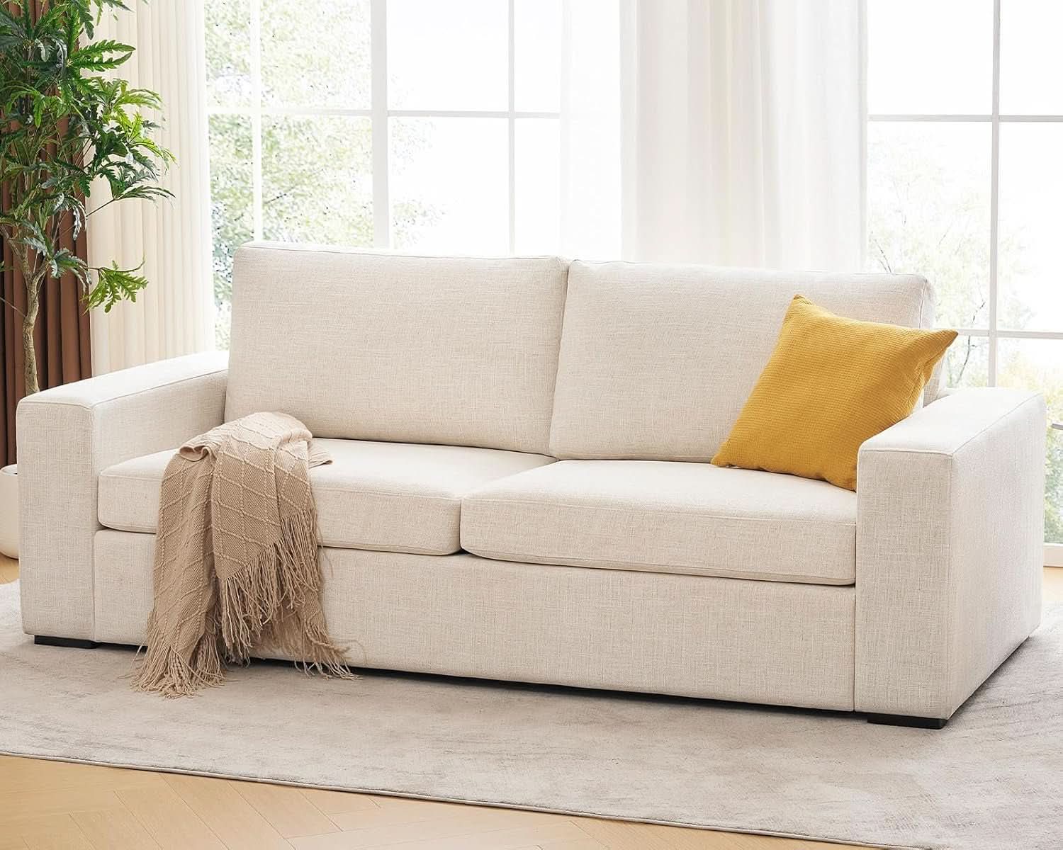 Modern 85 Inch Comfy Sofa Deep Seat Couch